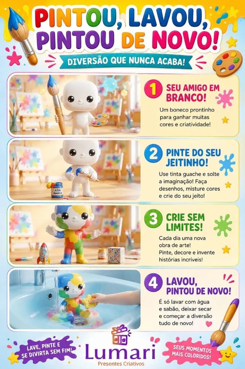 Boneco 3D para pintar  - Foto 2