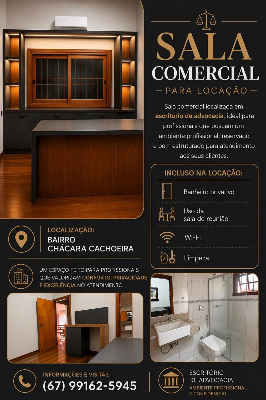 Sala comercial localizado em escritório de advocacia 