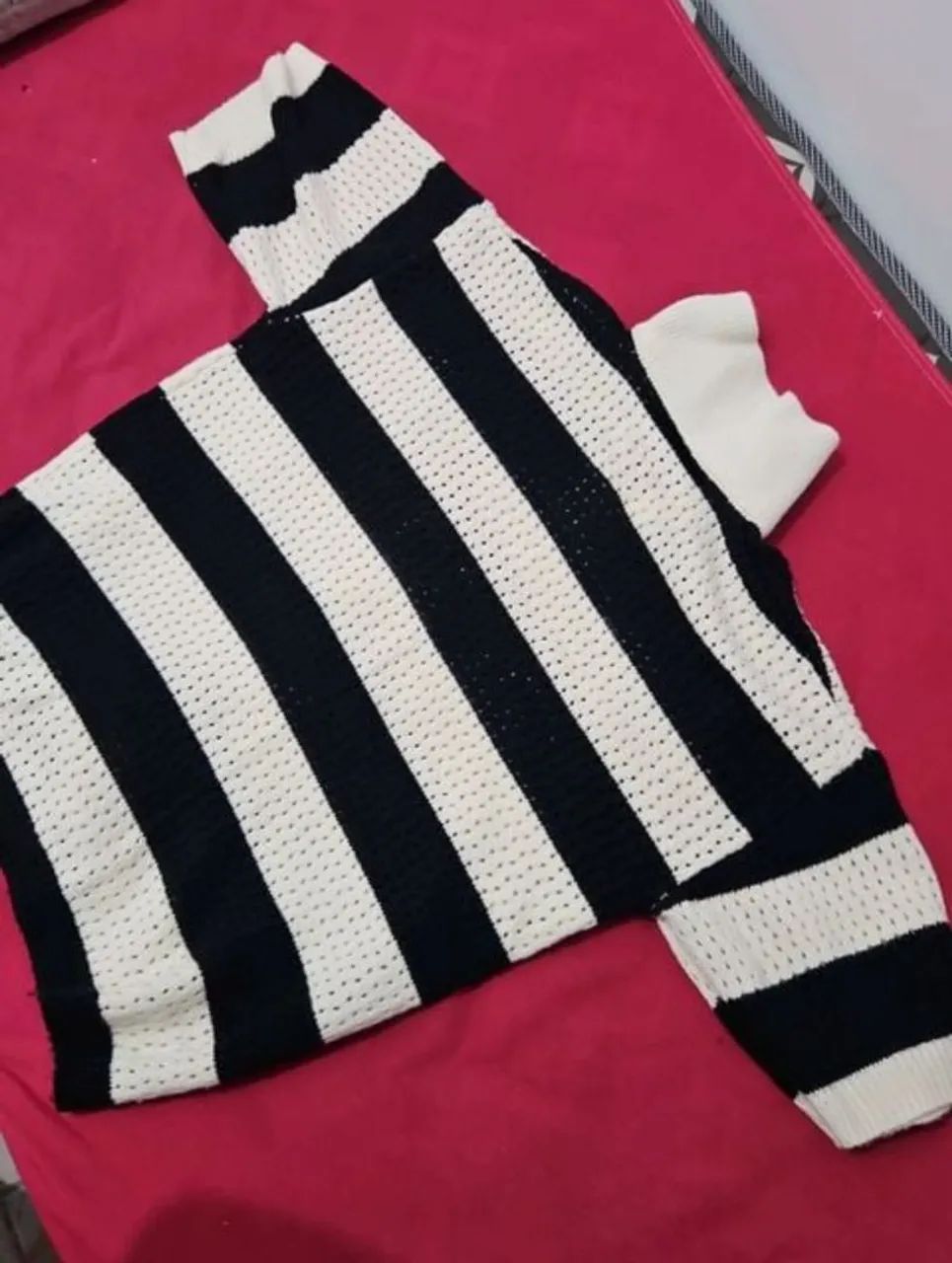 camisa polo romwe crochê listrada m - Foto 2