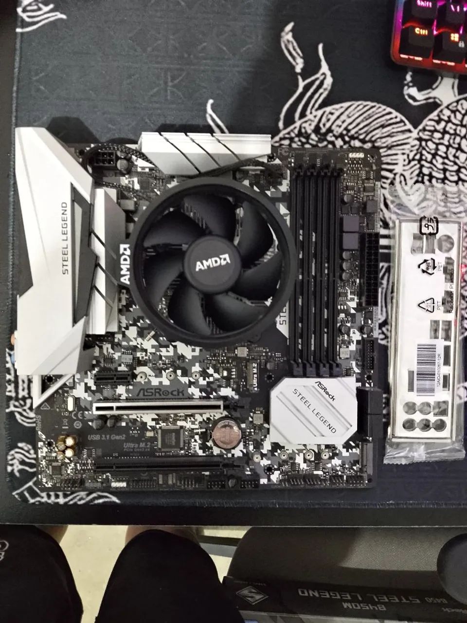 PLACA MÃE ASROCK B450M + PROCESSADOR RYZEN 5 5500