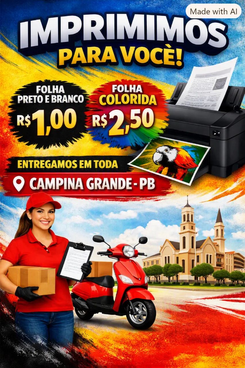 Imprimimos para você! Entrega em toda Campina Grande - PB