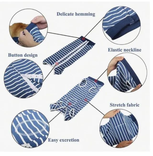 Roupa Macacão Pós-operatório Para Cães E Gatos - Foto 2