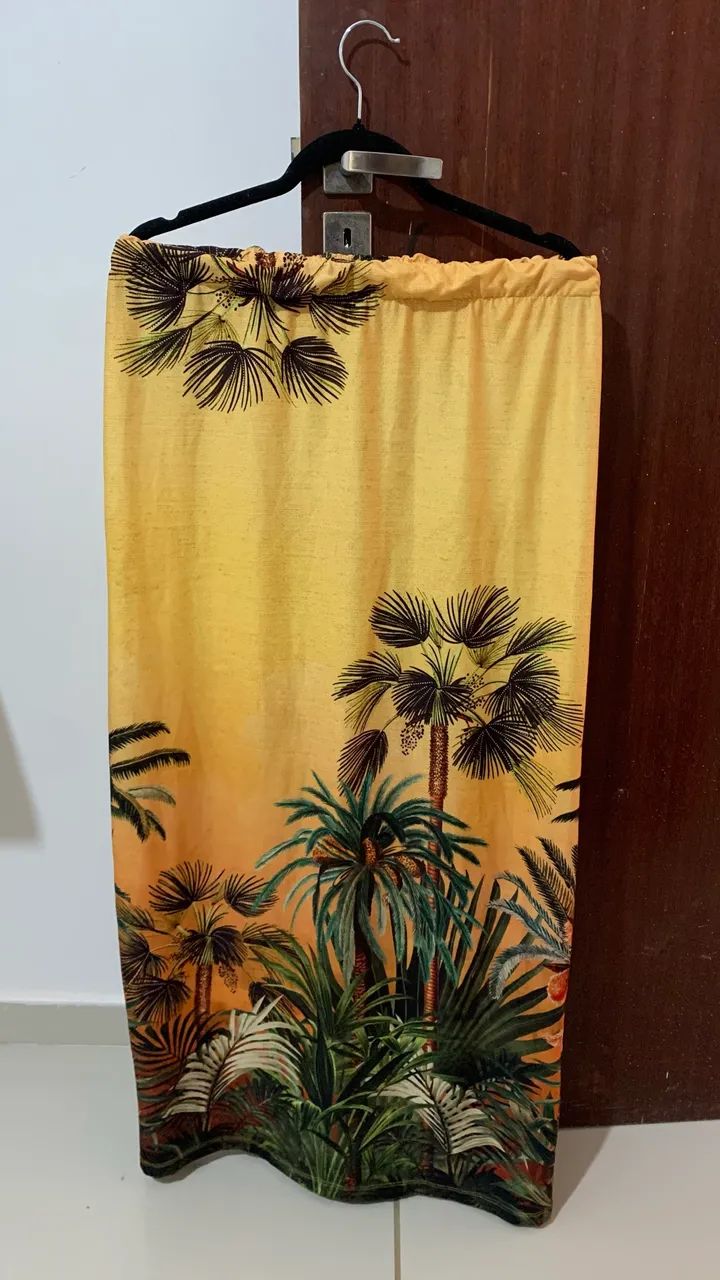 Saia Longa Estampada - Cintura com Elástico (Veste 37 ao 46) - Foto 4
