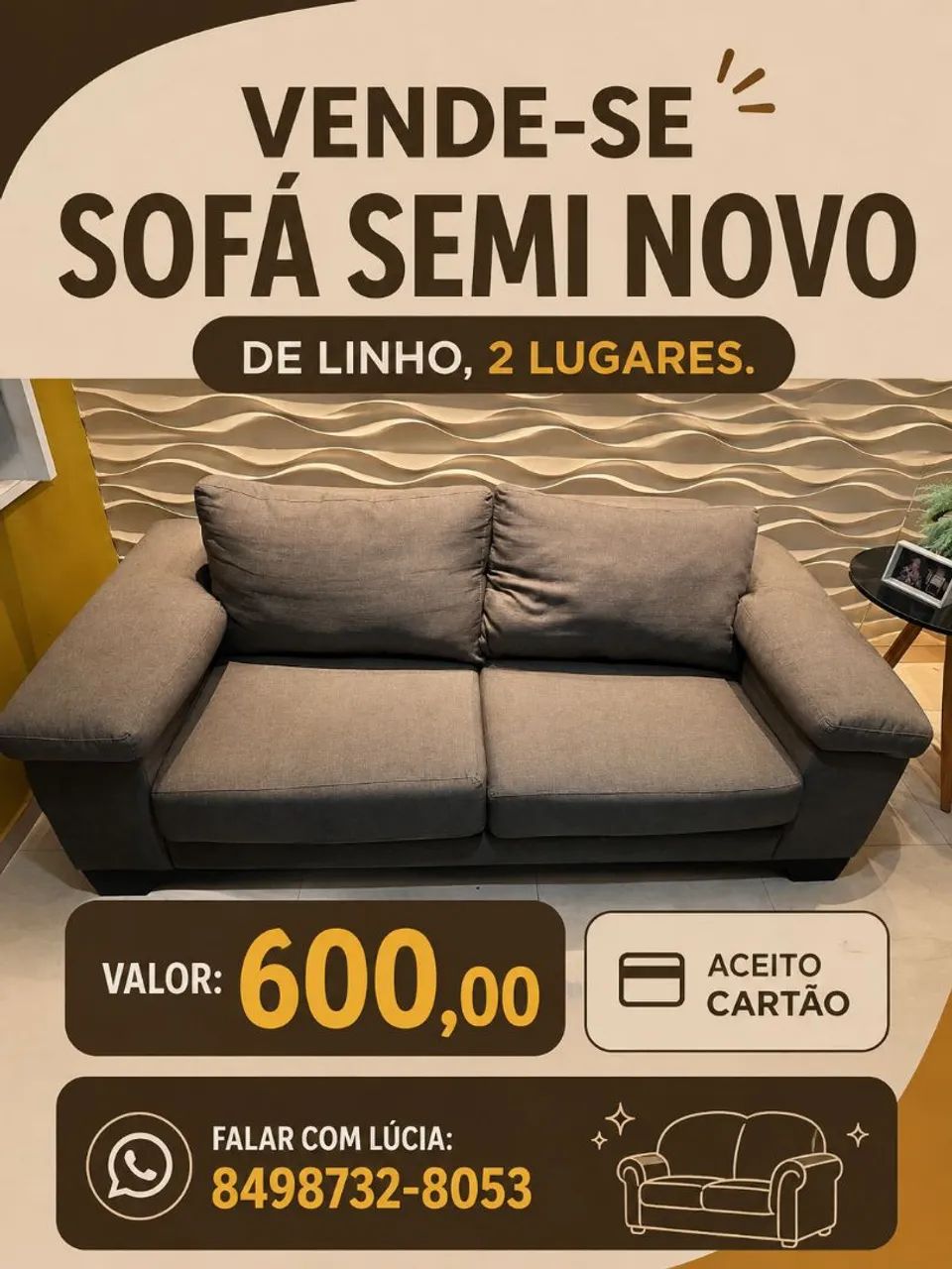 Vende-se Sofá Semi Novo