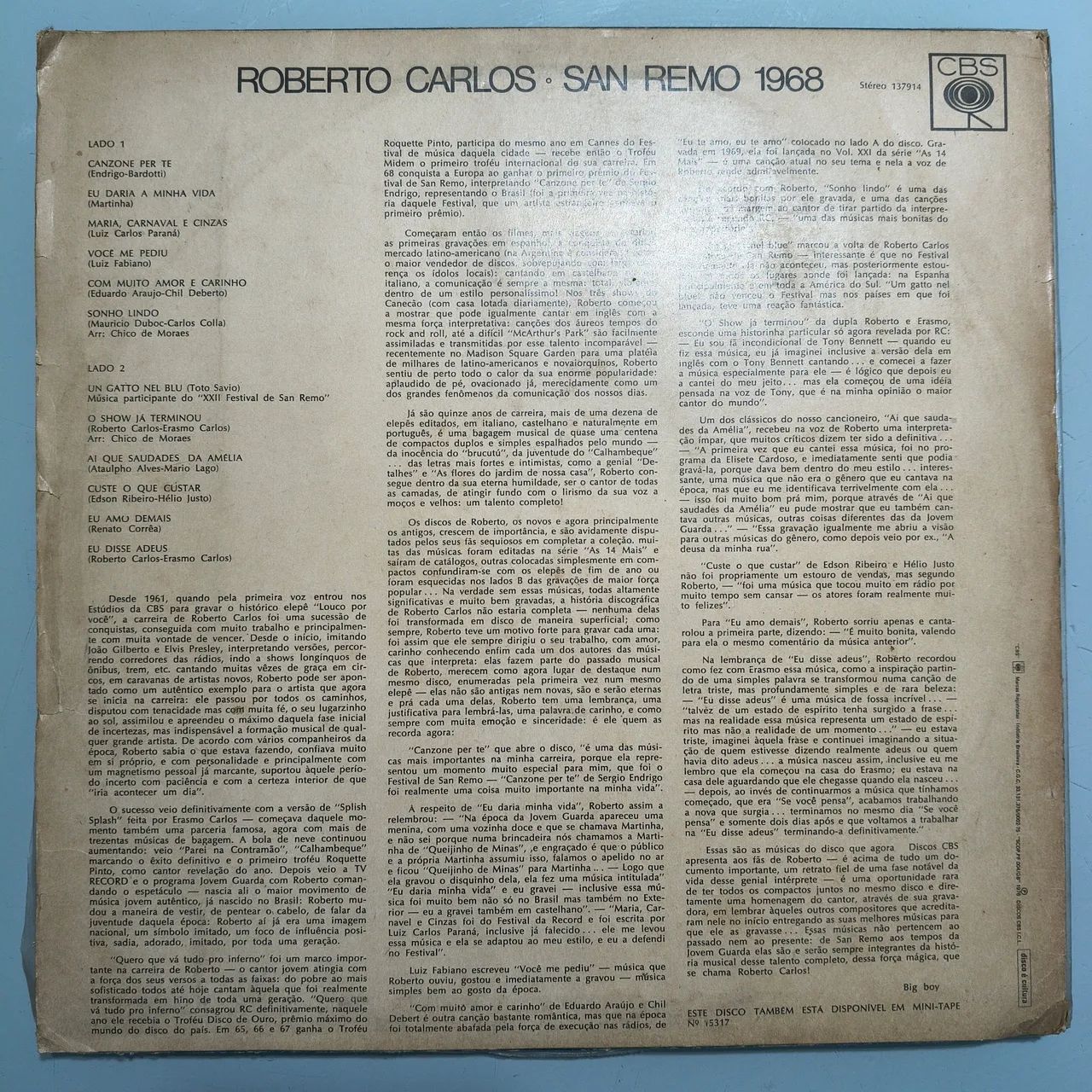 VINIL LP ROBERTO CARLOS  - Foto 2