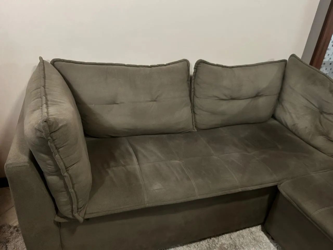 Sofá de canto com chaise marrom 5 lugares - Foto 3