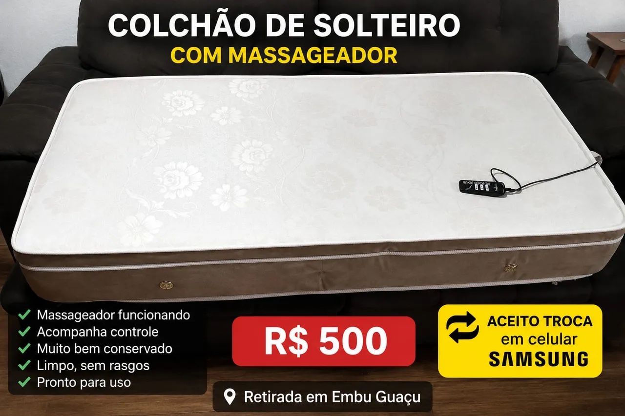 Colchão Solteiro Com Massageador - Retirada Em Embu Guaçu