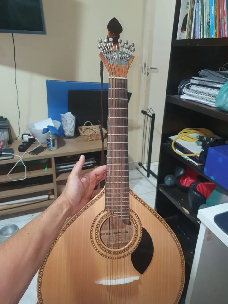 Guitarra Portuguesa de Coimbra Legítima - Vintage (Fabricada em Portugal) - Impecável - Foto 4