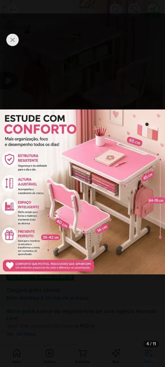 MESA DE ATIVIDADES INFANTIL - NOVA E LACRADA - Foto 3