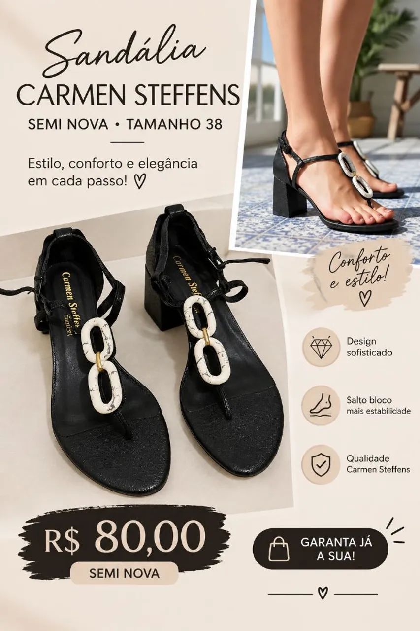 Sandália Carmen Steffens 38 semi nova - Foto 5