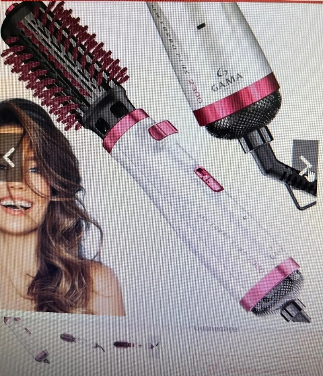 Prancha alisadora de cabelo e escova rotativa  - Foto 2