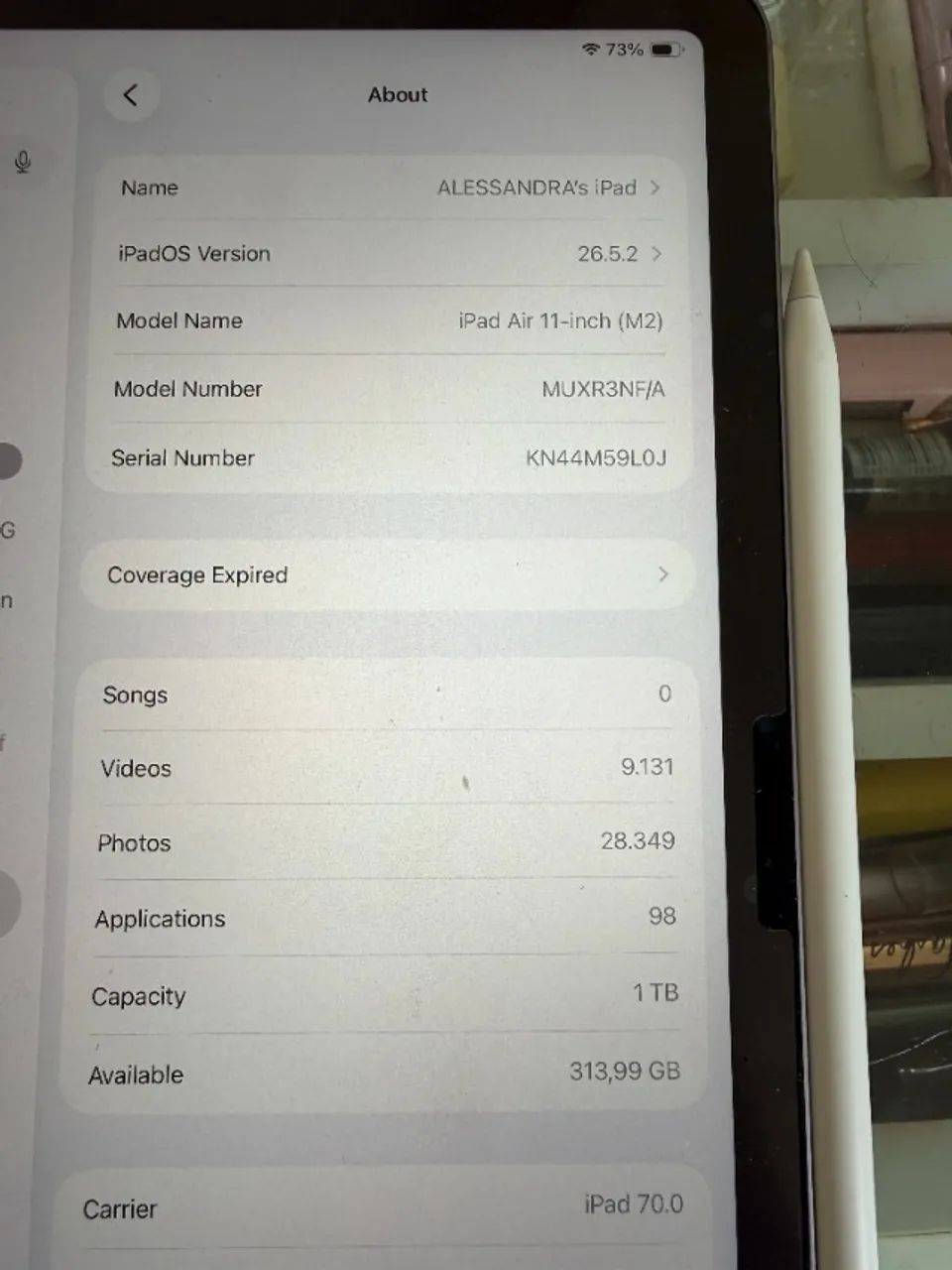 iPad Air M2 11" 1 TB + Apple Pencil + Capa + Película - Foto 2