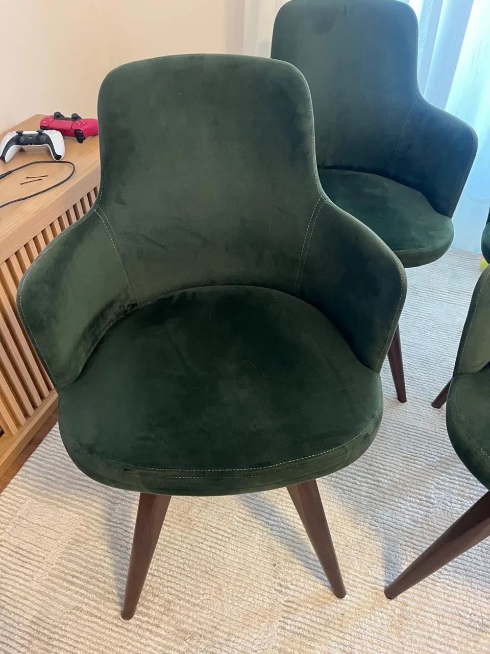 4 Cadeiras em Suede verde escuro - Foto 4