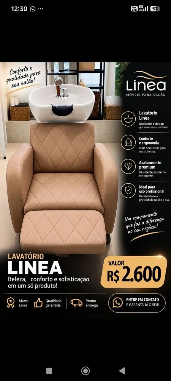 Lavatório novo marca Linea 