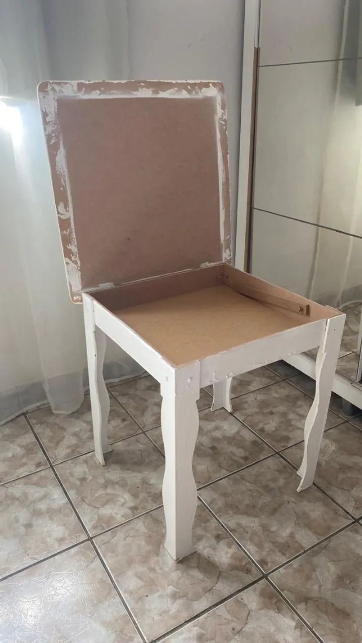 Mesa quadrada funcional com tampa que abre - Foto 4