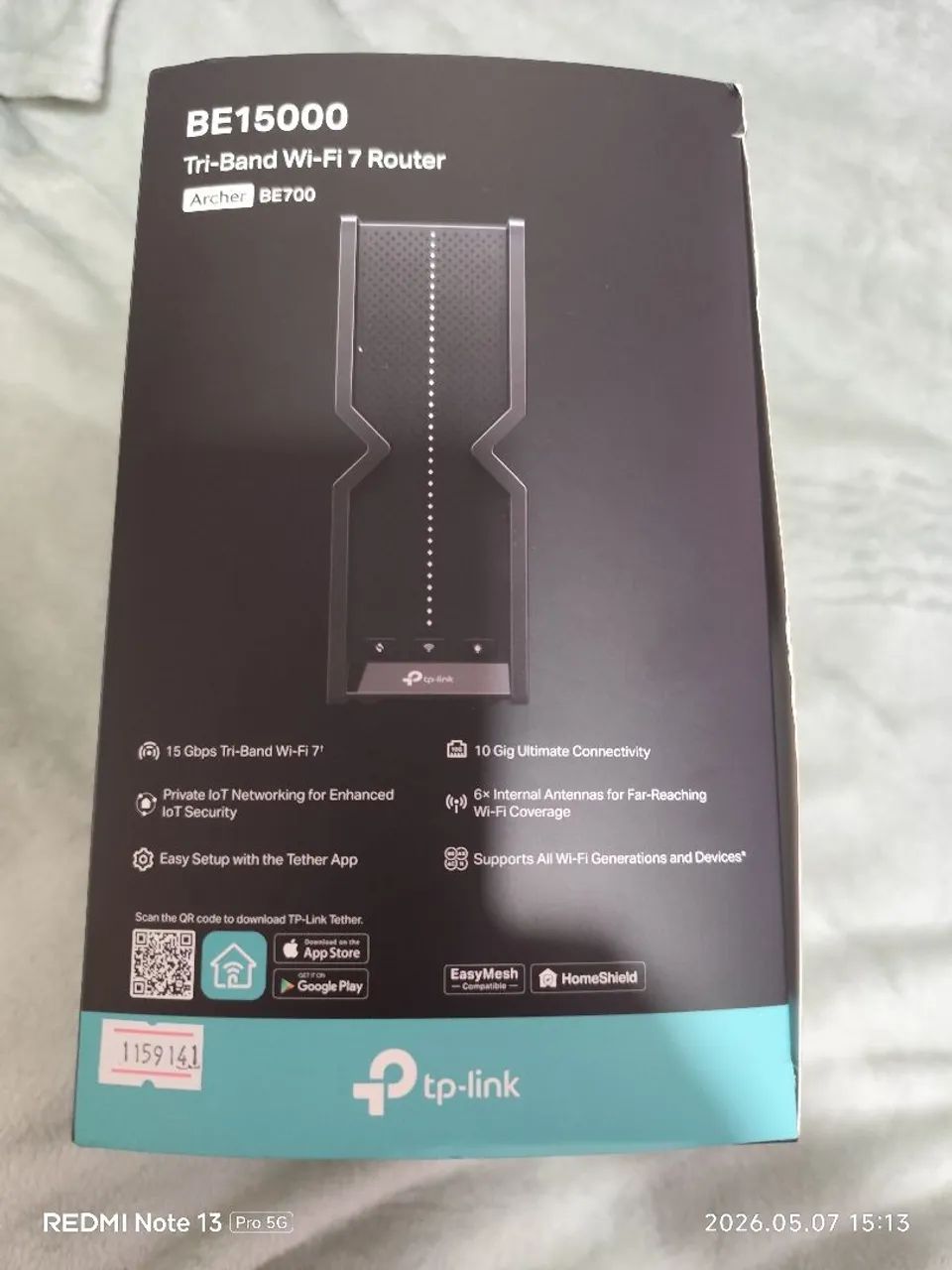 Roteador TP-LINK Wi Fi 7 BE15000 BE700 Novo Sem Uso Tri Banda 6Ghz com Recibo de Compra - Foto 5