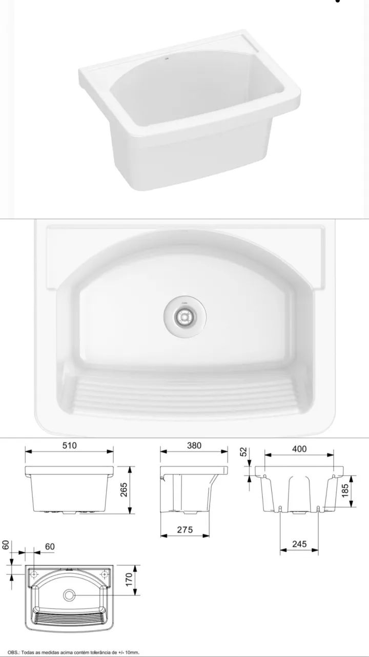 Tanque Celite 20litros branco novo  - Foto 3