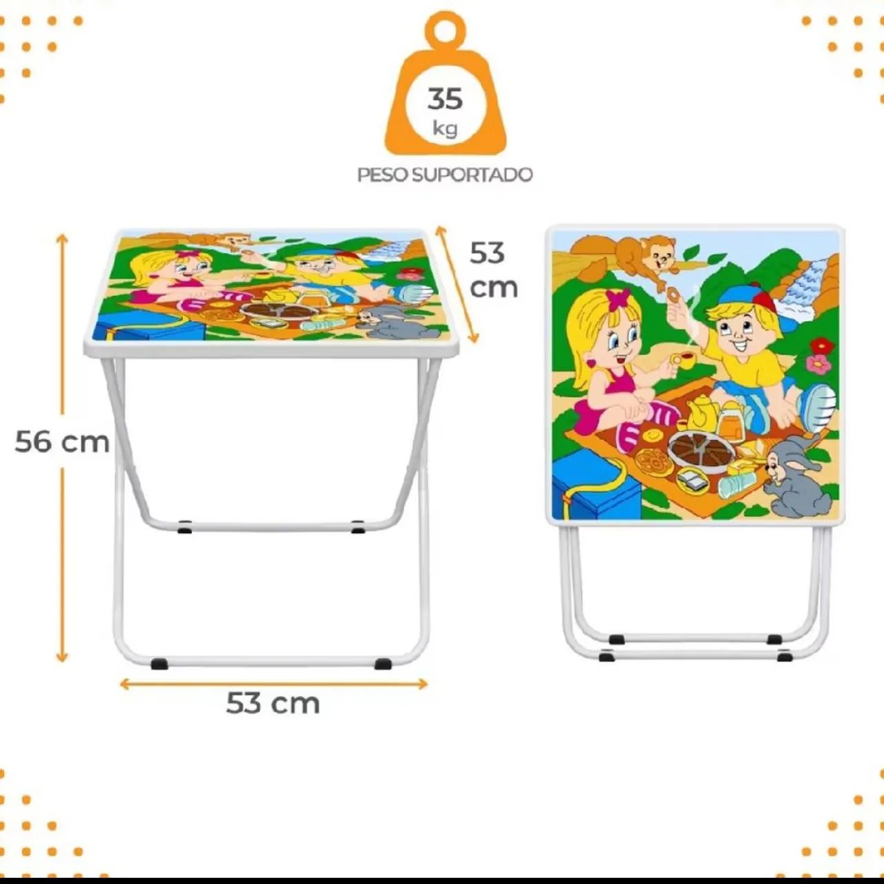 Kit Mesa + 2 Cadeiras de Aço Infantil  - Foto 3