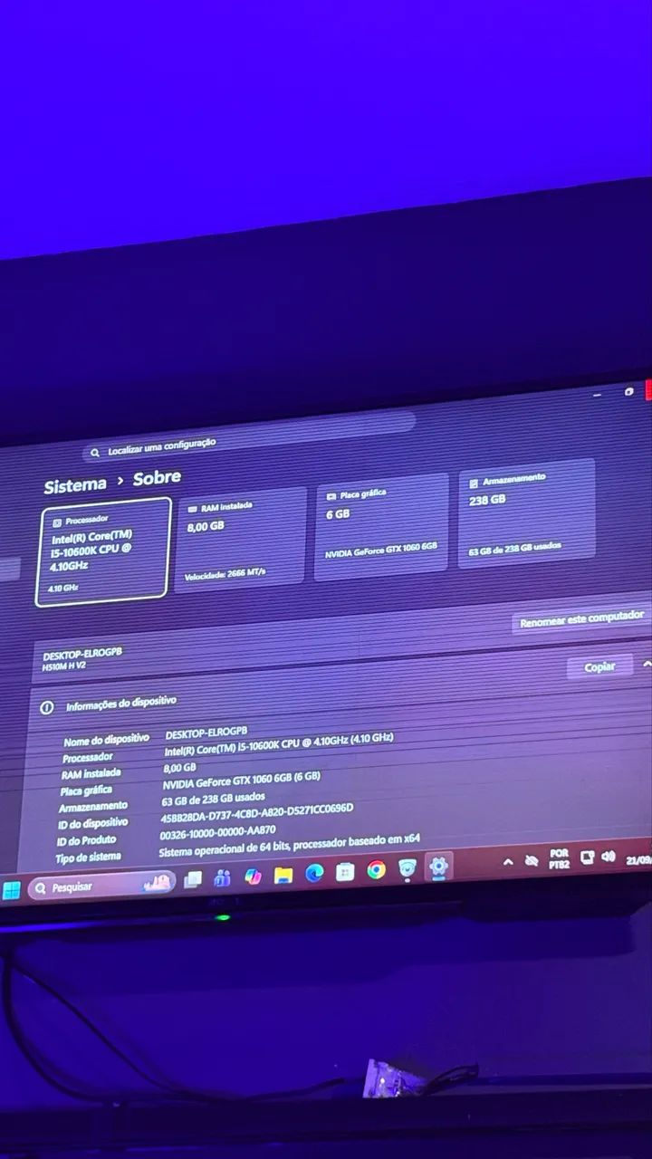 Pc gamer i5 10* geração GTX 1060 6gb  - Foto 2
