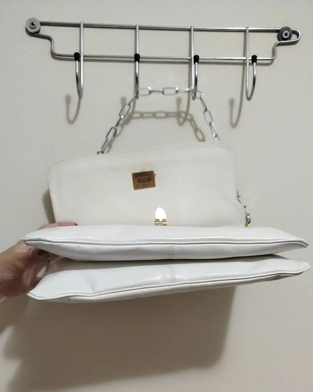 bolsa clutch branca couro legítimo dior - Foto 3