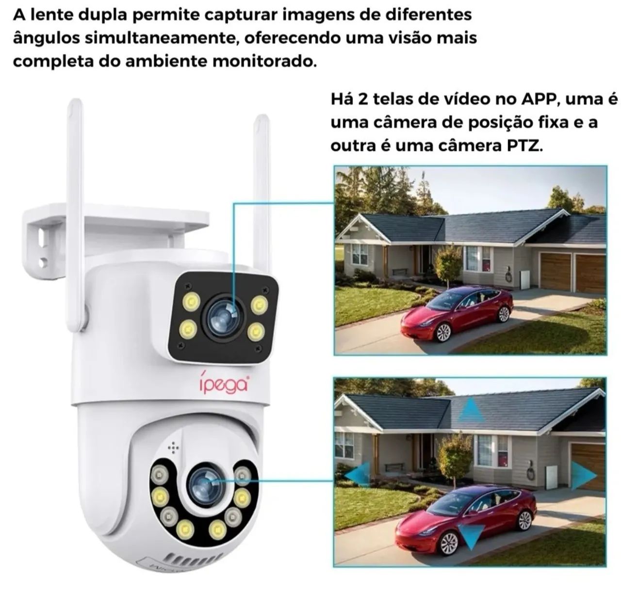 camera ip wifi externa lente dupla a prova d'água  - Foto 2