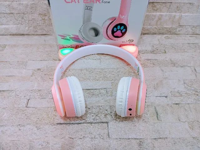 Fone Gatinho Bluetooth 5.0 Com Led Rgb - Foto 5