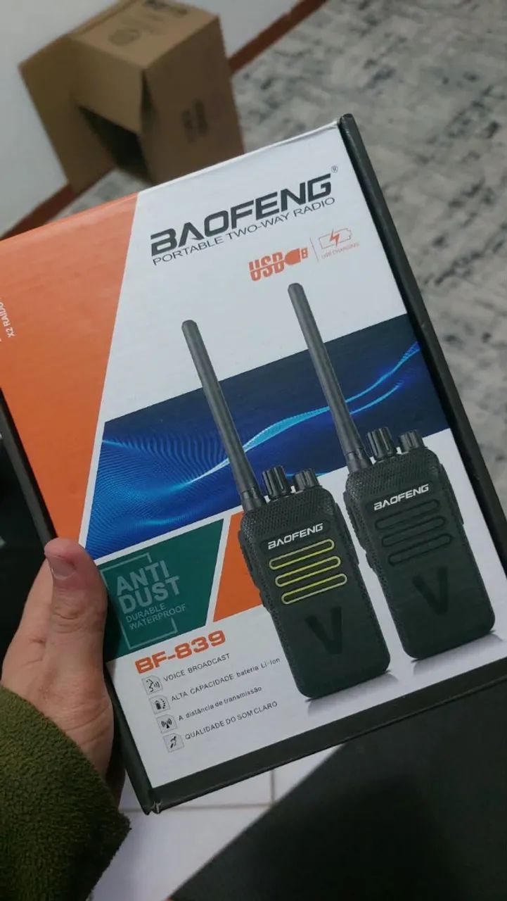 kit com 2 rádios comunicadores Baofeng BF-839 - Foto 3