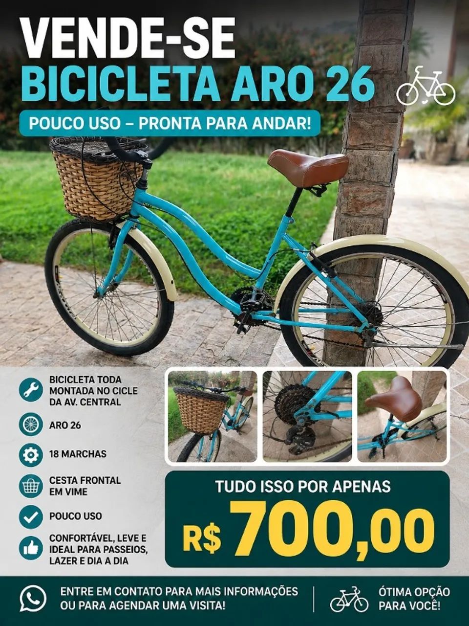Bicicleta 18 marchas Azul Tiffany
