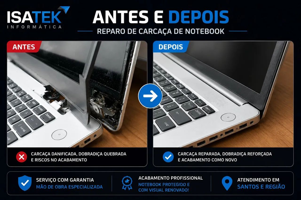 Reparo de Carcaça e Dobradiça de Notebook - Isatek - Foto 2