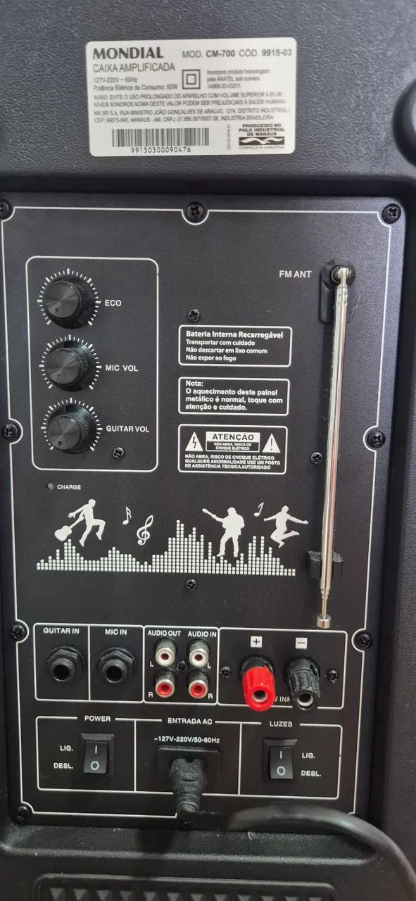 Caixa de som amplificada MONDIAL CM-700 TWS Bluetooth  - Foto 4