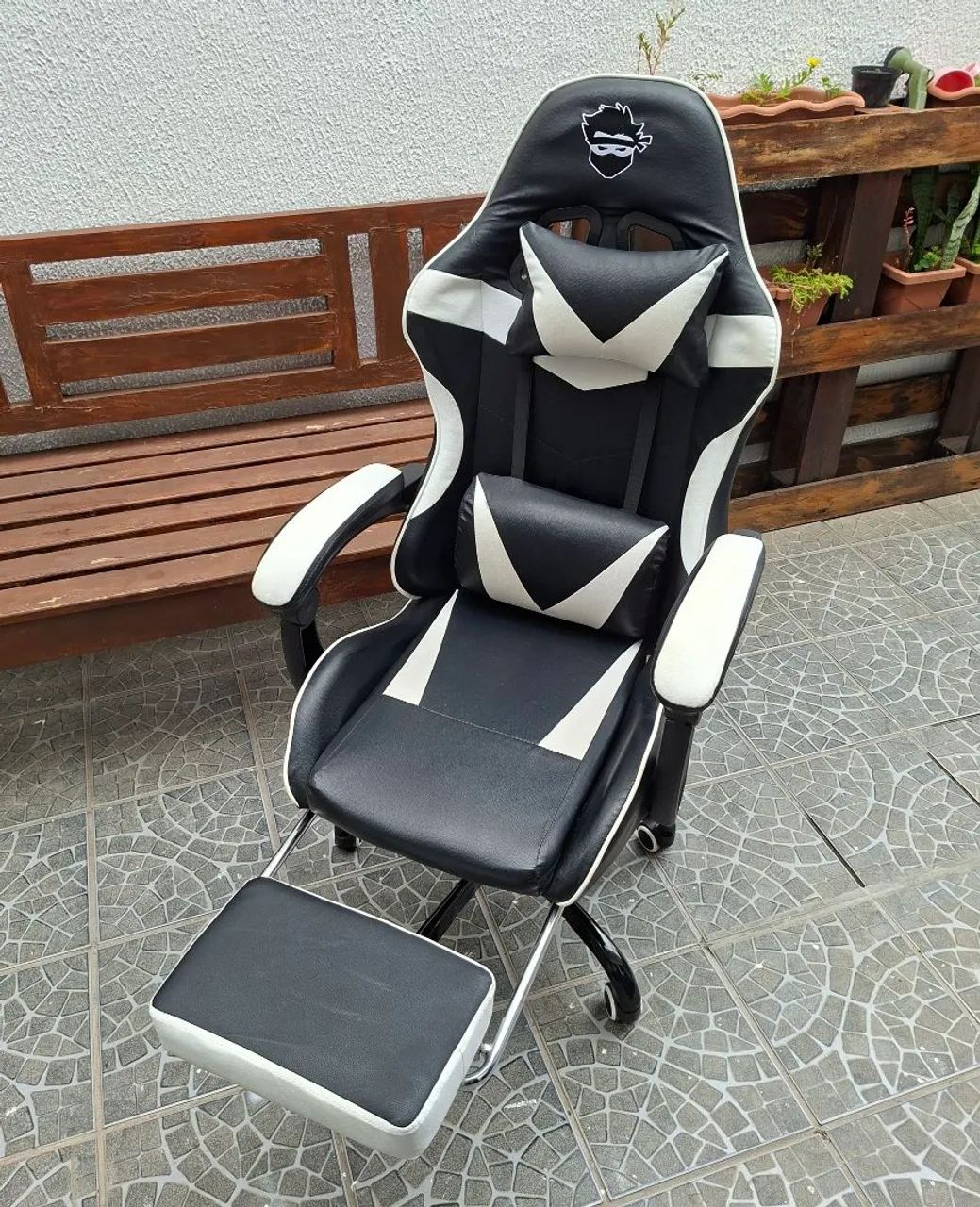Cadeira Gamer Ninja Minato, Reclinável, Preta e Branca - Foto 3