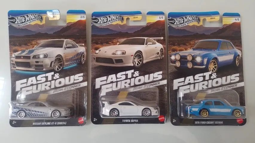 Hot Wheels Set c/ 3 - Skyline, Supra e Escort - Brian O Conner - Foto 2