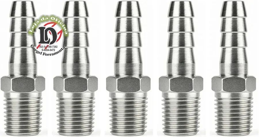 Conector espigão NPT 1/4 x Macho 5/16 1 pc - Bestfer-MLBFH2519U