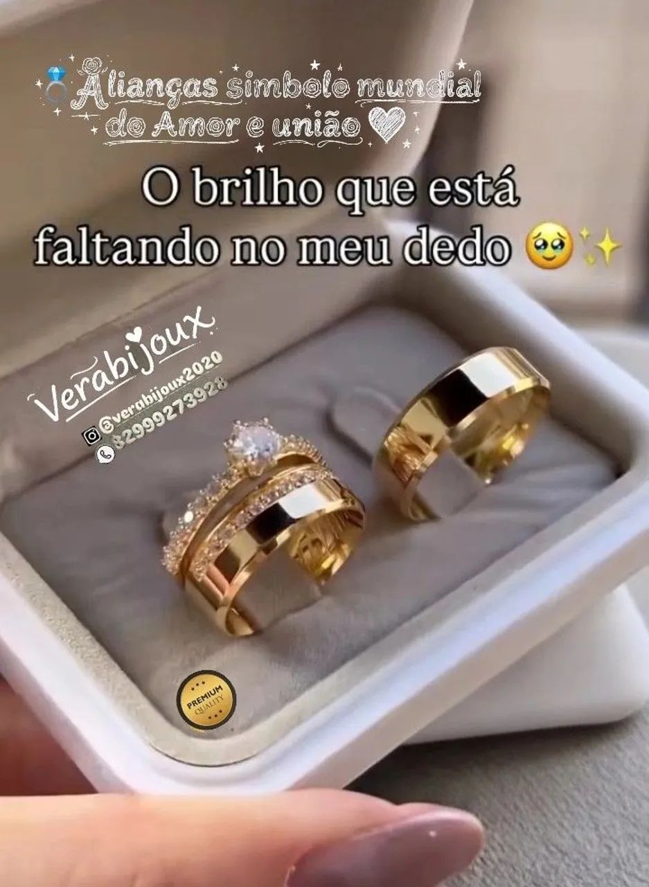 KIT DE ALIANÇAS NOIVADO E CASAMENTO  - Foto 4