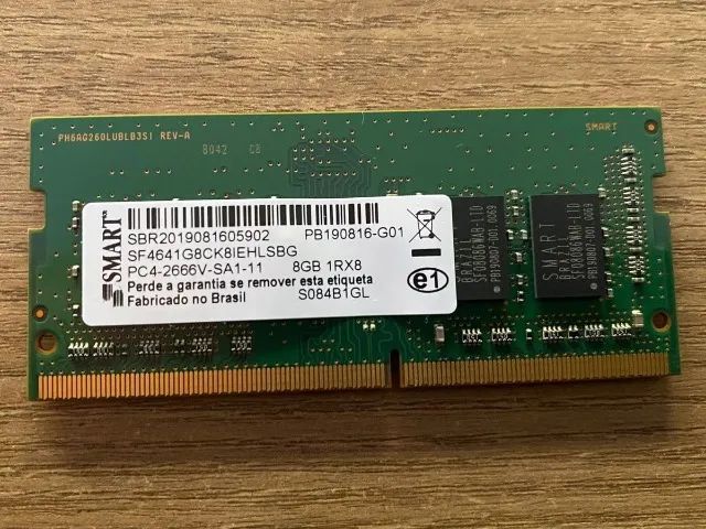 Memória DDR4 Notebook 8GB Smart