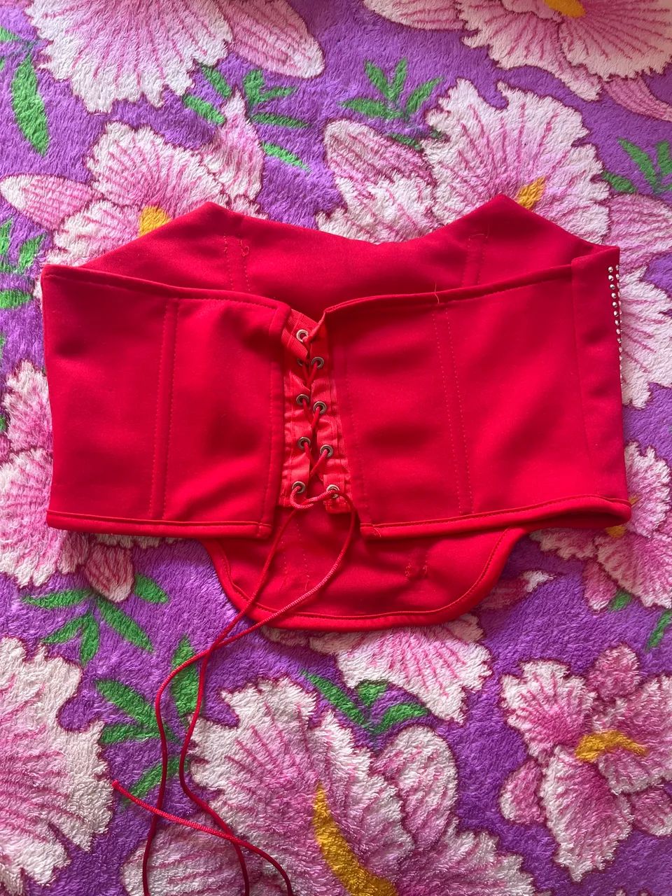 Corselet Vermelho com Pedra - Foto 2