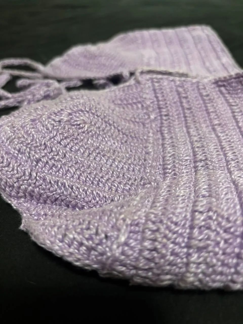 Cropped de crochet lilás - Foto 4