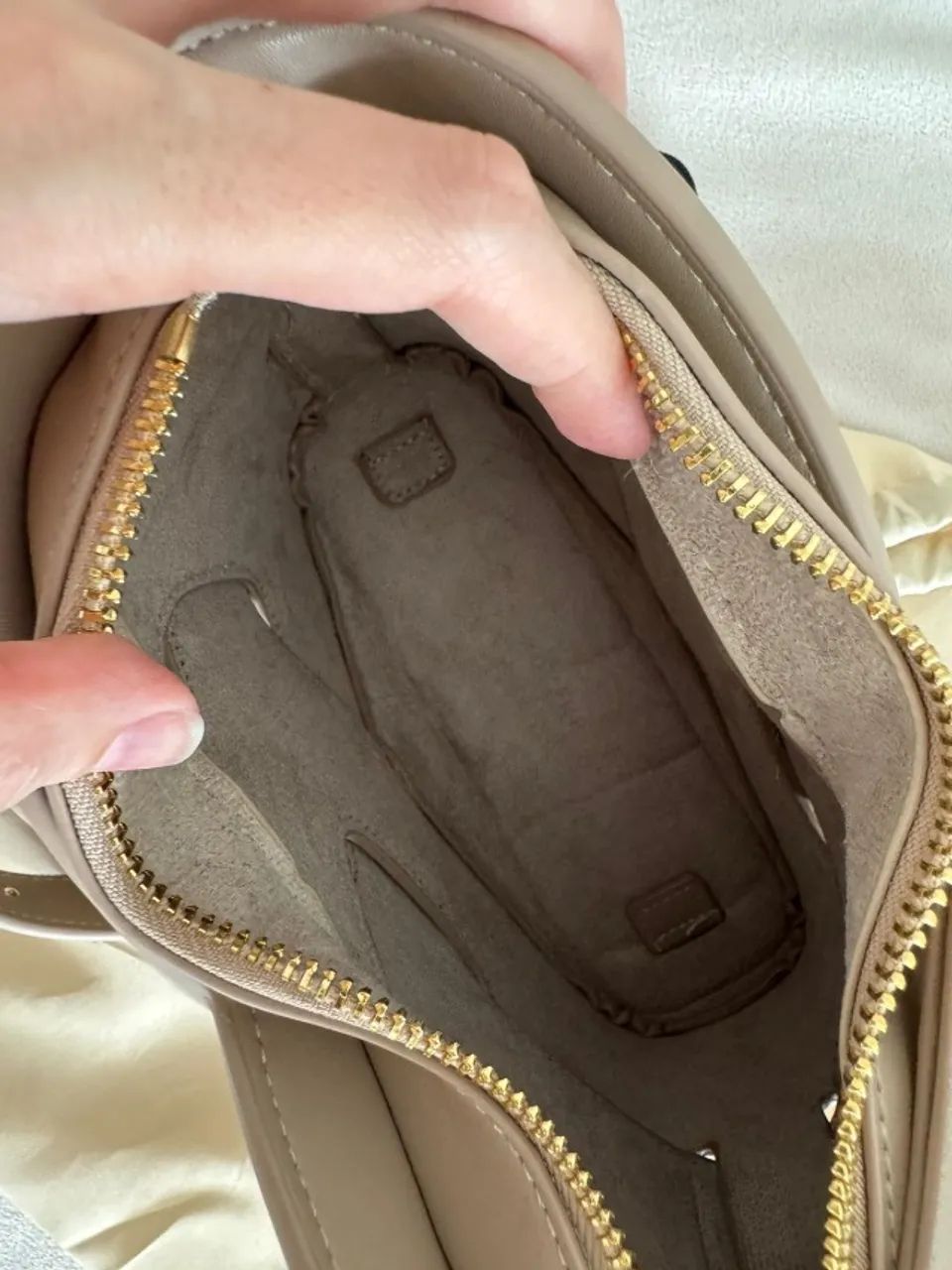 Bolsa bege inspirada Polene - Foto 4