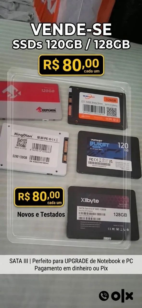 SSD's de 120 e 128 GB