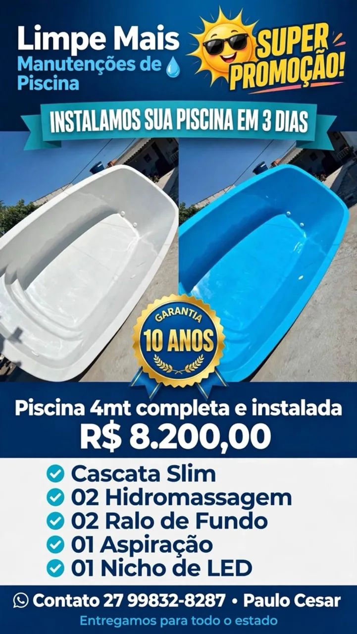Piscina 4, 5 e 6 metros