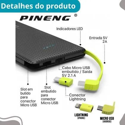 Vendo carregador portátil universal para celular.Entrego - Foto 4