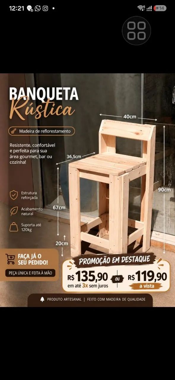Banqueta/Banco - Foto 2