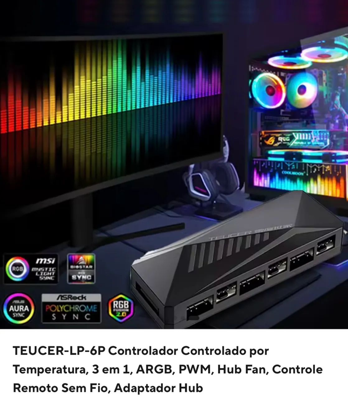 Controladora ARGB (fans) TEUCER - Foto 4