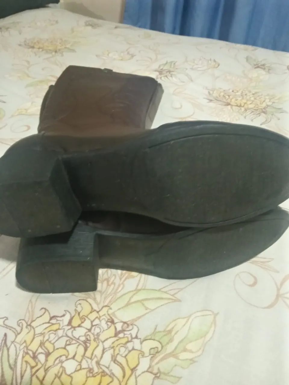 bota texana country bordada cano longo marrom - Foto 3