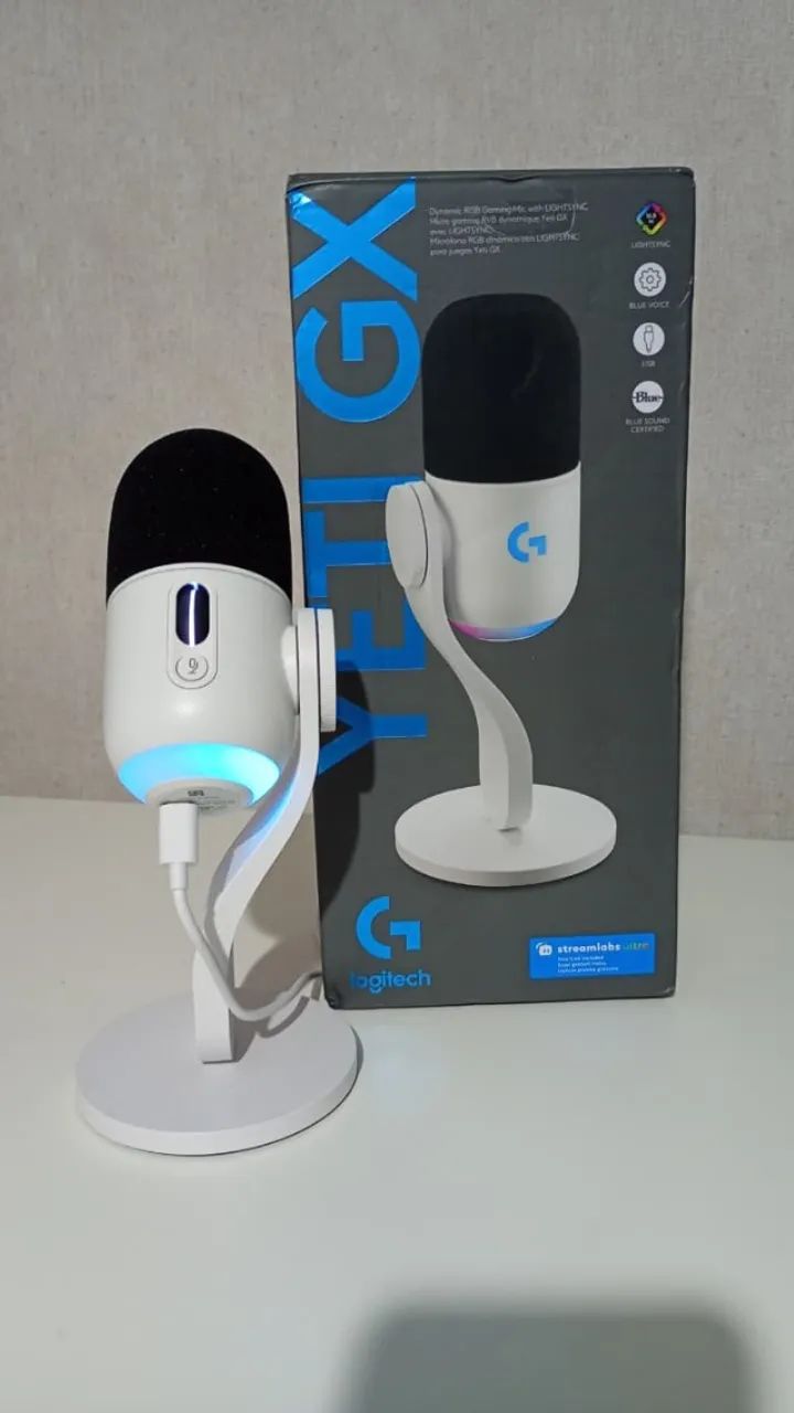 Microfone USB da Logitech G - Modelo Yeti GX - Branco - Foto 3