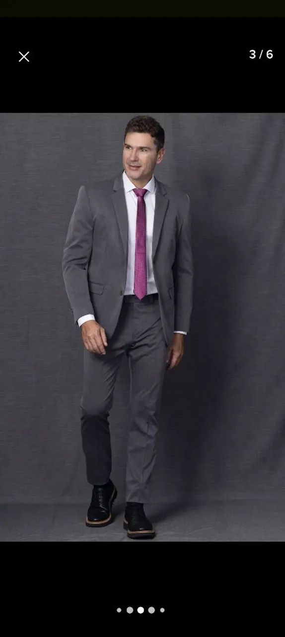 Terno masculino Slim Cinza + Calça - Foto 2