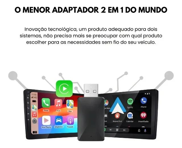 Adaptador Carplay Sem Fio 2 Em 1 Conversor Automático - Foto 4
