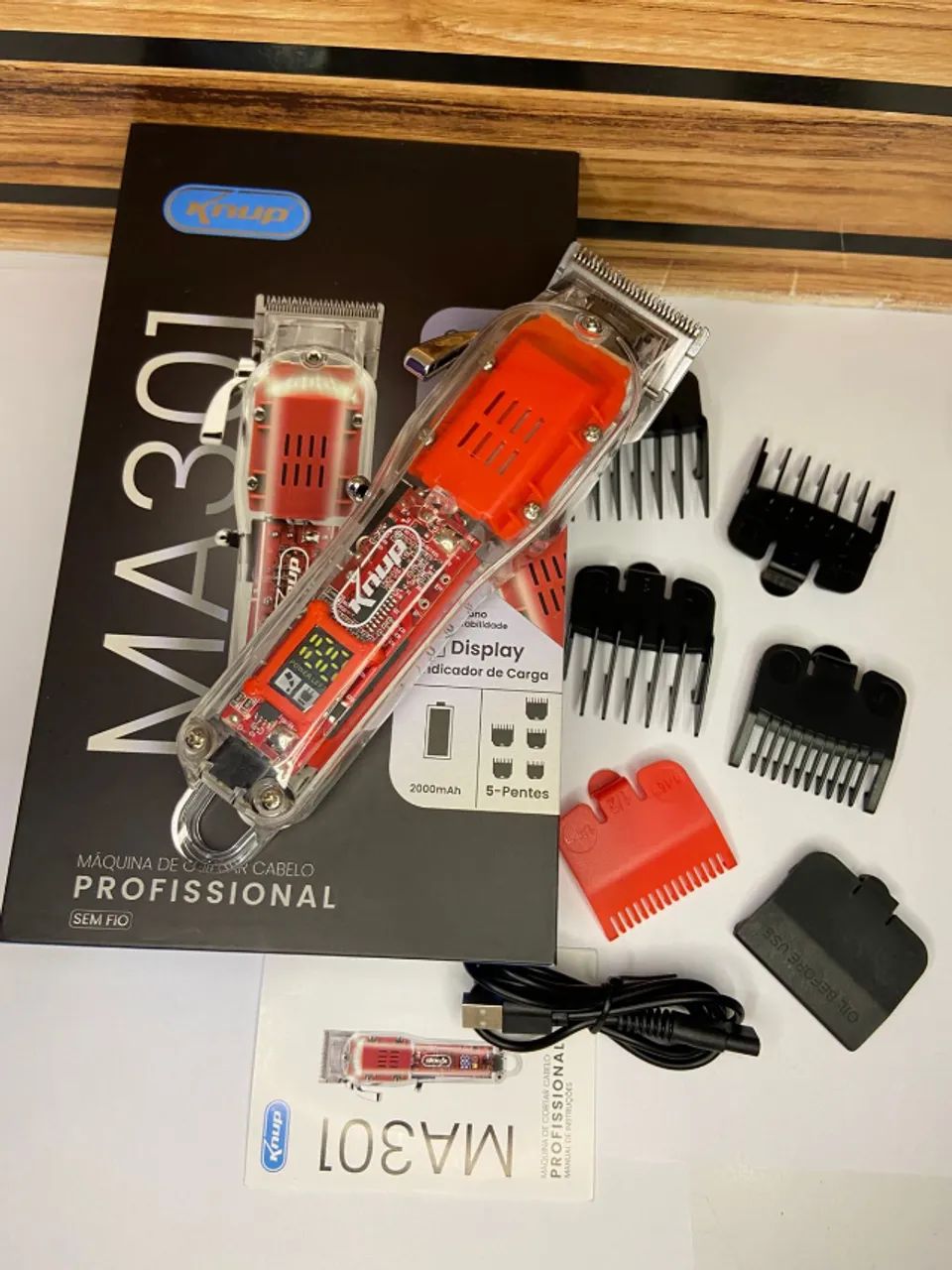 Máquina de Cortar Cabelo sem Fio com Display - MA301 Knup an7