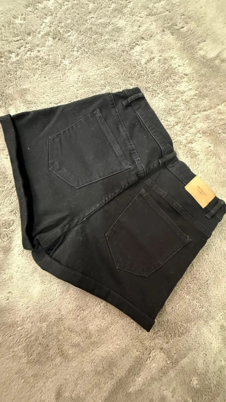 short jeans zara preto  - Foto 3