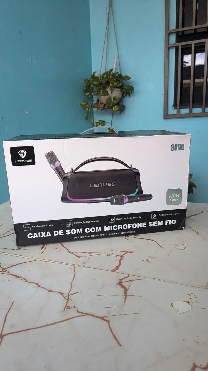 Caixa 120w com 2 microfones - Foto 2